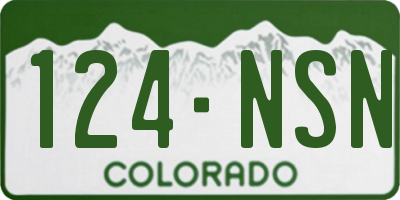 CO license plate 124NSN
