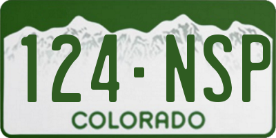 CO license plate 124NSP