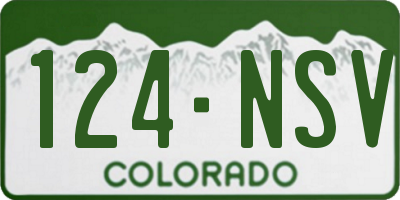 CO license plate 124NSV
