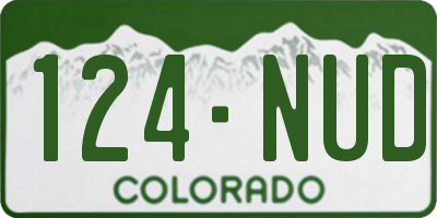 CO license plate 124NUD