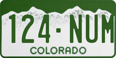 CO license plate 124NUM