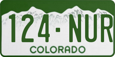 CO license plate 124NUR