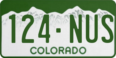 CO license plate 124NUS