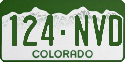 CO license plate 124NVD