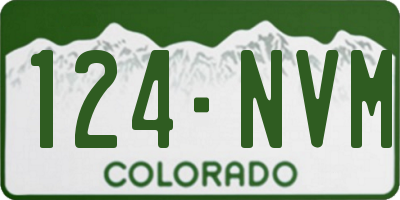 CO license plate 124NVM
