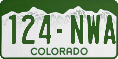 CO license plate 124NWA