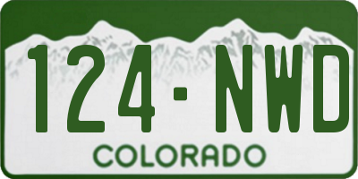 CO license plate 124NWD