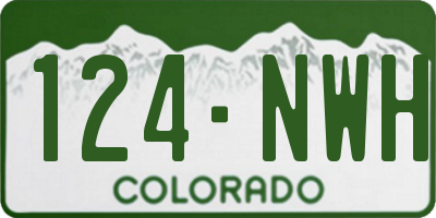 CO license plate 124NWH