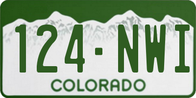 CO license plate 124NWI