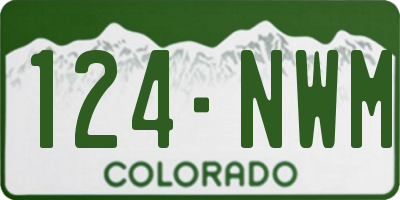 CO license plate 124NWM