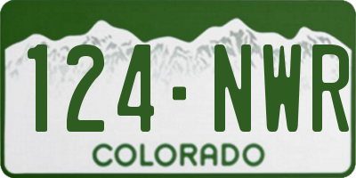 CO license plate 124NWR