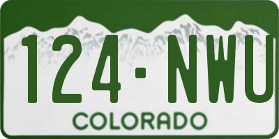 CO license plate 124NWU