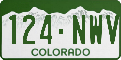 CO license plate 124NWV
