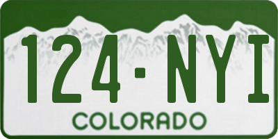 CO license plate 124NYI