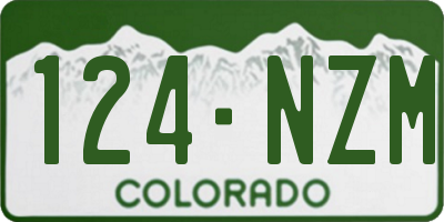 CO license plate 124NZM