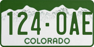 CO license plate 124OAE