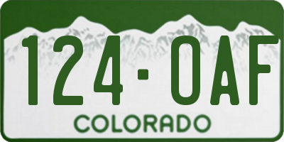 CO license plate 124OAF