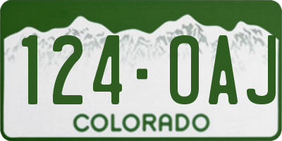 CO license plate 124OAJ