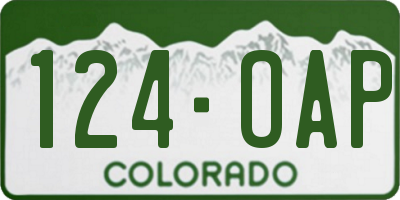 CO license plate 124OAP