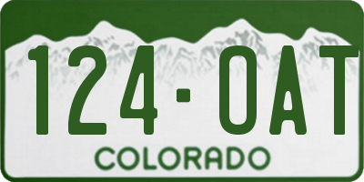 CO license plate 124OAT