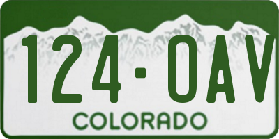 CO license plate 124OAV