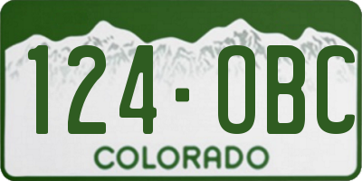 CO license plate 124OBC