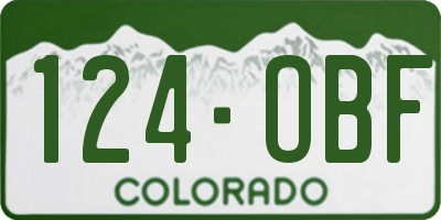 CO license plate 124OBF