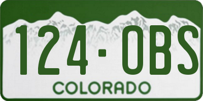 CO license plate 124OBS