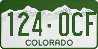 CO license plate 124OCF