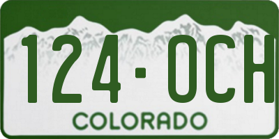 CO license plate 124OCH