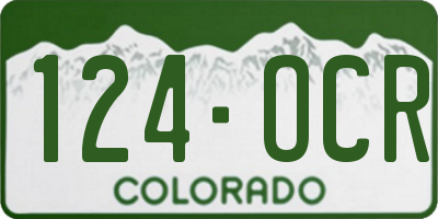 CO license plate 124OCR