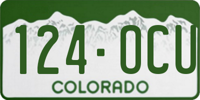 CO license plate 124OCU