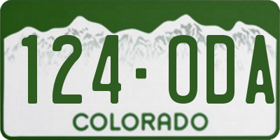 CO license plate 124ODA