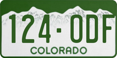 CO license plate 124ODF
