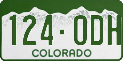 CO license plate 124ODH