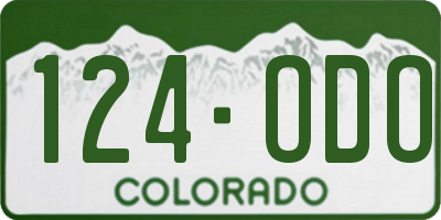 CO license plate 124ODO