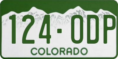 CO license plate 124ODP