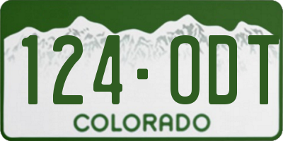 CO license plate 124ODT