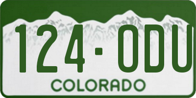 CO license plate 124ODU