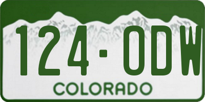 CO license plate 124ODW