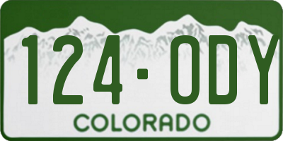 CO license plate 124ODY
