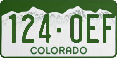 CO license plate 124OEF