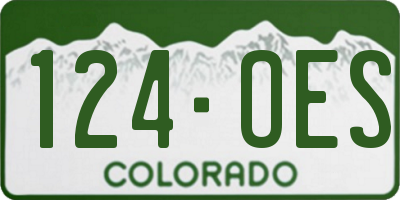 CO license plate 124OES