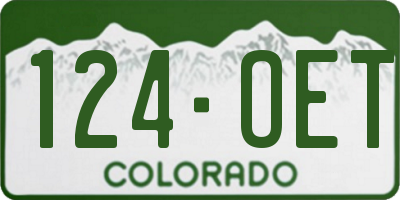 CO license plate 124OET