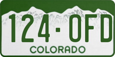 CO license plate 124OFD