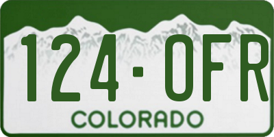 CO license plate 124OFR