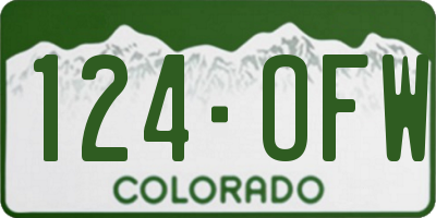 CO license plate 124OFW