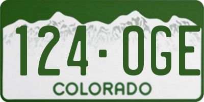 CO license plate 124OGE