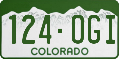 CO license plate 124OGI