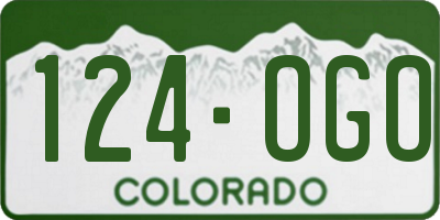 CO license plate 124OGO